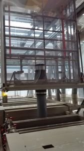 Automatic double line for the application of galvanic zinc and cadmium on steel hinges.