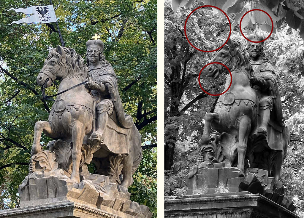Equestrian statue of St. Wenceslas in Štulce Gardens