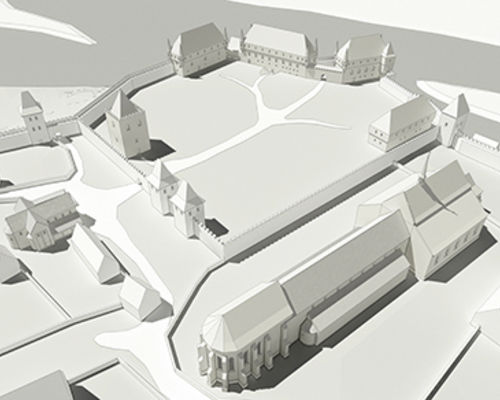 foto 3D modelu Vyšehradu z období středověku